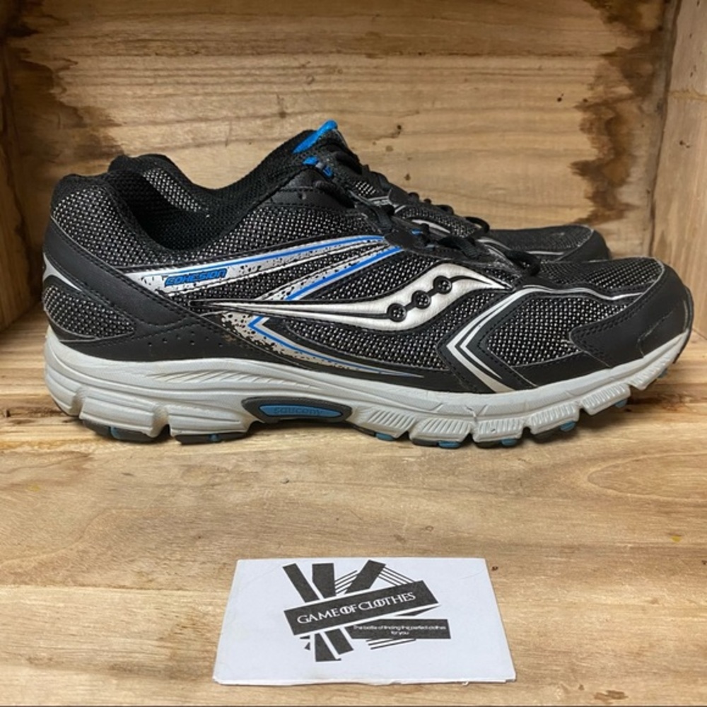 Saucony cohesion 9 black blue sneakers shoes